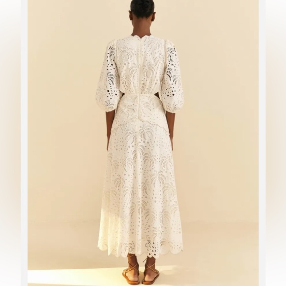 FARM RIO Off-White Richelieu Midi Dress size XL - Picture 3 of 3